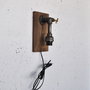 Opviq Lámpara de pared Pp173 Madera y Negro